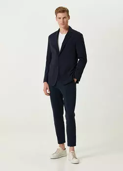 Темно-синие эластичные брюки-джоггеры в 4 направлениях Beymen