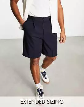 Темно-синие элегантные широкие шорты ASOS DESIGN