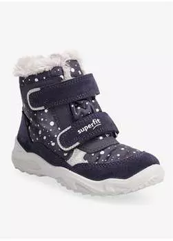 Темно-синие ботинки из замши и текстиля Gore-Tex для маленьких девочек GLACIER 1-009226-8 Superfit, темно-синий