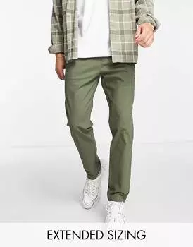 Темно-синие брюки чинос цвета хаки ASOS DESIGN