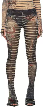 Темно-синие брюки для отдыха с графическим рисунком Jean Paul Gaultier