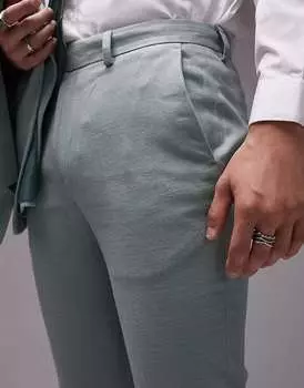 Темно-синие брюки для свадебного костюма Topman