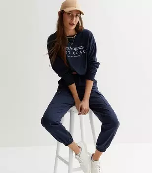 Темно-синие брюки карго из хлопка с манжетами New Look, военно-морской