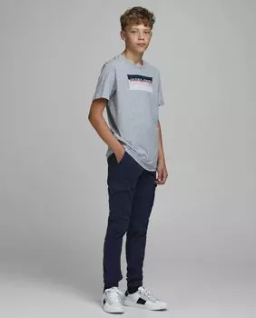 Темно-синие брюки карго с множеством карманов для мальчика Jack & Jones, синий