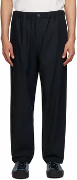 Темно-синие брюки на резинке Jil Sander