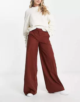 Темно-синие брюки широкого кроя Weekday Callie