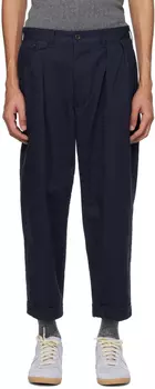 Темно-синие брюки со складками BEAMS PLUS
