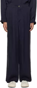 Темно-синие брюки со складками King & Tuckfield