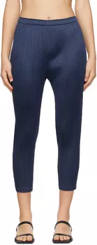 Темно-синие брюки со складками, пожалуйста, Issey Miyake, августовские цвета месяца Pleats Please Issey Miyake