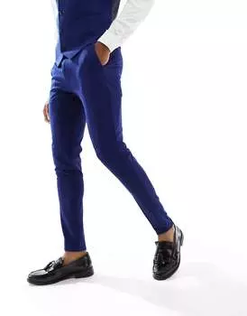 Темно-синие брюки-суперузники ASOS