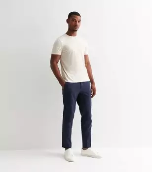 Темно-синие брюки узкого кроя из льняной смеси Jack & Jones Jack & Jones, военно-морской