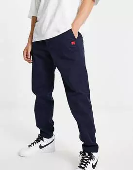 Темно-синие брюки узкого кроя с кулиской Hugo Gyte