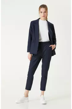 Темно-синие брюки в серебристую полоску Network, темно-синий