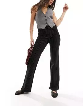 Темно-синие брюки в тонкую полоску River Island