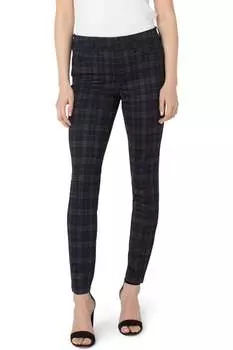 Темно-Синие/Черные темно-серые джинсы скинни Madonna в клетку тартан Liverpool Jeans, черный