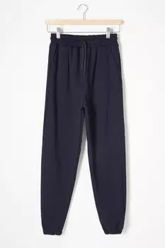 Темно-синие детские спортивные штаны с тремя нитками и эластичной резинкой на талии 16762 Cansn Mini