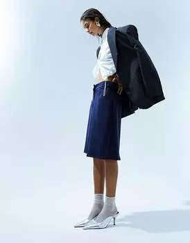 Темно-синие длинные шорты с аквалангом ASOS DESIGN
