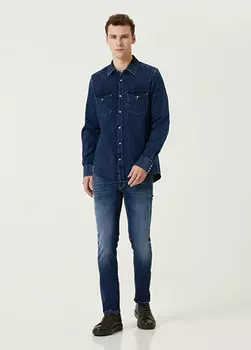 Темно-синие джинсовые брюки Barmas