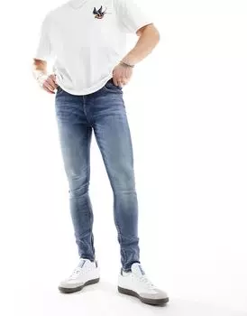 Темно-синие джинсы ASOS Power Stretch на джинсах