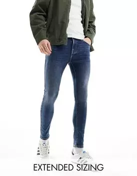 Темно-синие джинсы ASOS Power Stretch на джинсах