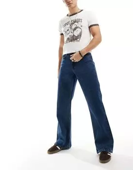 Темно-синие джинсы-клеш в винтажном стиле ASOS DESIGN