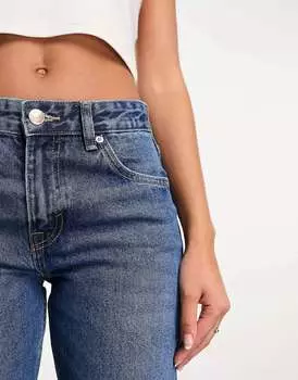 Темно-синие джинсы прямого кроя со средней посадкой Pull&Bear