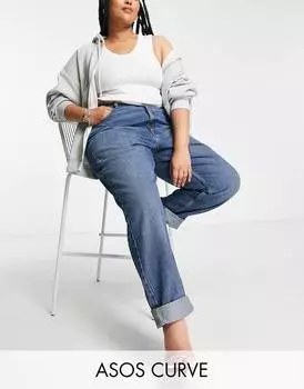 Темно-синие джинсы с напуском ASOS DESIGN Curve