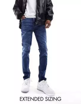 Темно-синие джинсы скинни ASOS