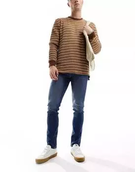 Темно-синие джинсы скинни ASOS