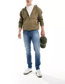 Темно-синие джинсы скинни ASOS