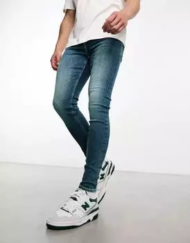 Темно-синие джинсы стрейч ASOS