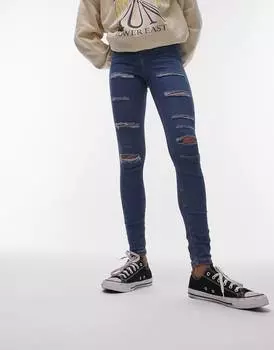 Темно-синие джинсы Topshop Joni с суперпрорезями