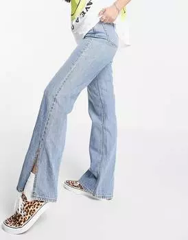 Темно-синие джинсы Topshop Kort с разрезами по краям