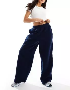 Темно-синие джоггеры ASOS DESIGN borg