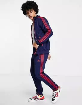 Темно-синие джоггеры beckenbauer с тремя полосками adidas Originals
