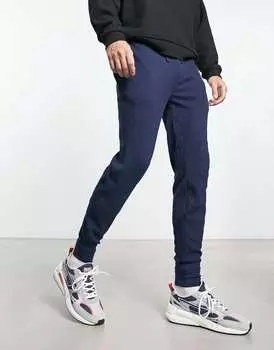 Темно-синие джоггеры вафельной формы с логотипом в виде пони Polo Ralph Lauren.