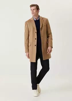 Темно-синие фланелевые шерстяные брюки drop 7 без складок Beymen