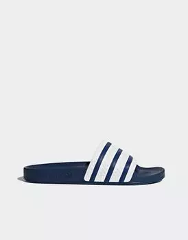 Темно-синие и белые шлепанцы adidas Originals Adilette