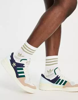Темно-синие и песочные кроссовки adidas Originals Forum 84 Lo