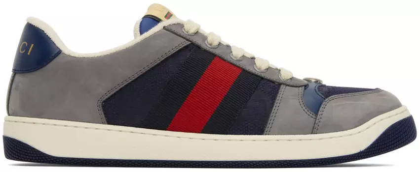 Темно-синие и серые кроссовки Screener Gucci