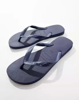 Темно-синие классические босоножки с ремешками Havaianas