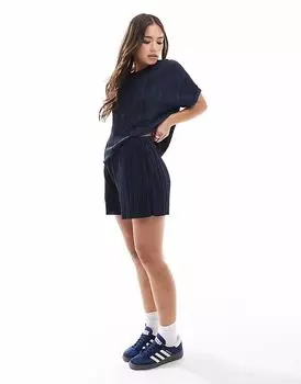 Темно-синие короткие плиссированные комбинезоны Vero Moda