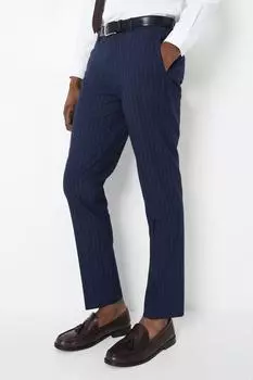 Темно-синие костюмные брюки в тонкую полоску Burton, серый