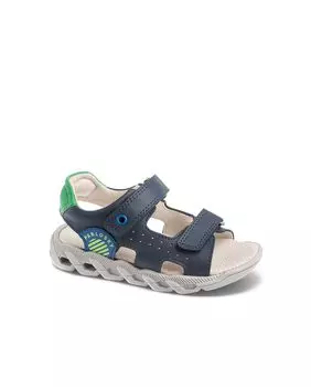 Темно-синие кожаные открытые босоножки для мальчика Pablosky
