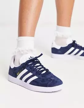 Темно-синие кроссовки adidas Gazelle