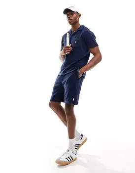 Темно-синие махровые спортивные шорты с логотипом Polo Ralph Lauren CO-ORD