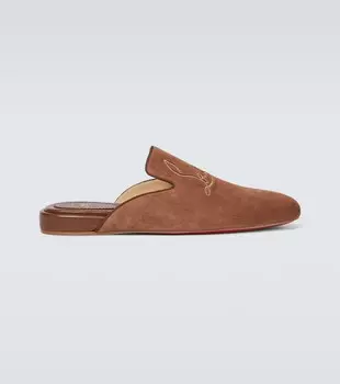 Темно-синие мюли Coolito на плоской подошве Christian Louboutin, коричневый