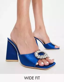 Темно-синие мюли широкого кроя с кристаллами Be Mine Mercyy Be Mine Wide Fit