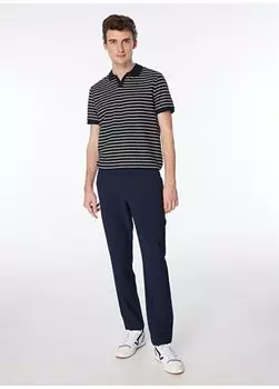 Темно-синие мужские базовые брюки-чиносы с завязками на штанинах F4SM-PNT 0777 Fabrika, темно-синий