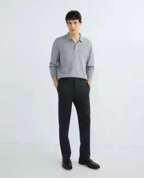 Темно-синие мужские брюки джоггеры вязки «елочка» на заказ Mirto, серый